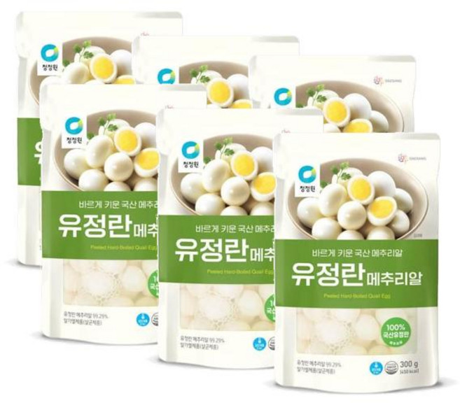 청정원 유정란 깐 메추리알, 300g, 6개