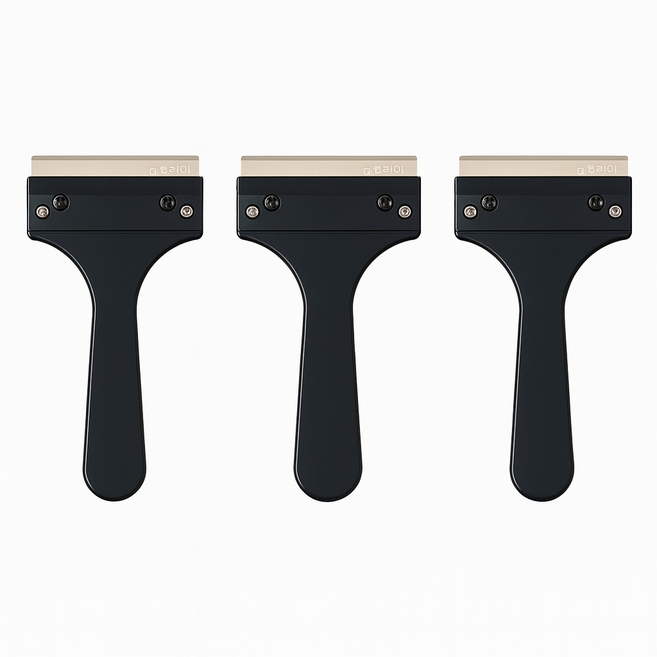 클린업 녹슬지 않는 청소칼 3개 흑칼집 3개 세트 1년사용 유리창 타일바닥 껌제거, 검정, 3세트