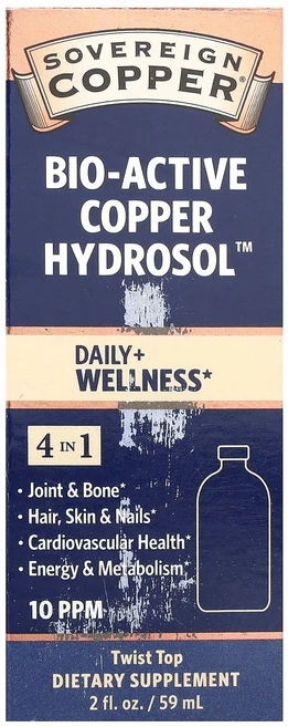 Sovereign Silver Bio-Active Copper Hydrosol™ 10 PPM 2 fl oz (59 ml), 59.147 ml, 1개 - 쿠팡