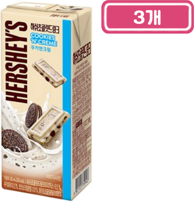 매일)허쉬초코쿠키앤크림235ml, 235ml, 3개