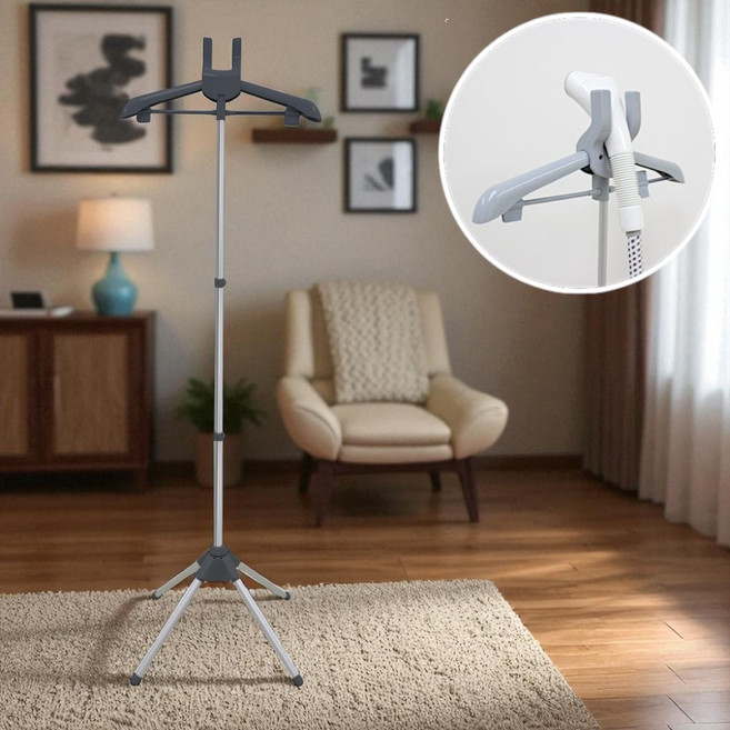 스팀 다림판 접이식 스탠드 다림질 행거 다리미판 높이조절 입식 옷걸이 다림질판, 스팀 다리미판 블랙, 1개