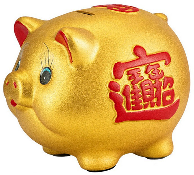 서온리 재물 운 복 들어오는 도자기 황금 돼지 특 대형 저금통, 1개, 골드엑스라지