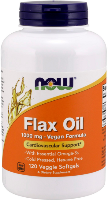 NOW Foods 亞麻仁油素食軟膠囊 1000mg, 120顆, 1罐
