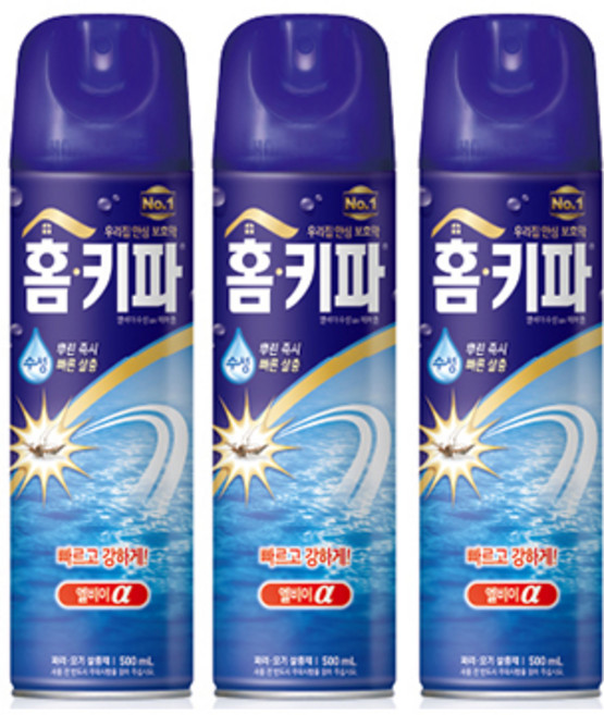 홈키파 수성 알파 에어졸, 3개, 500ml