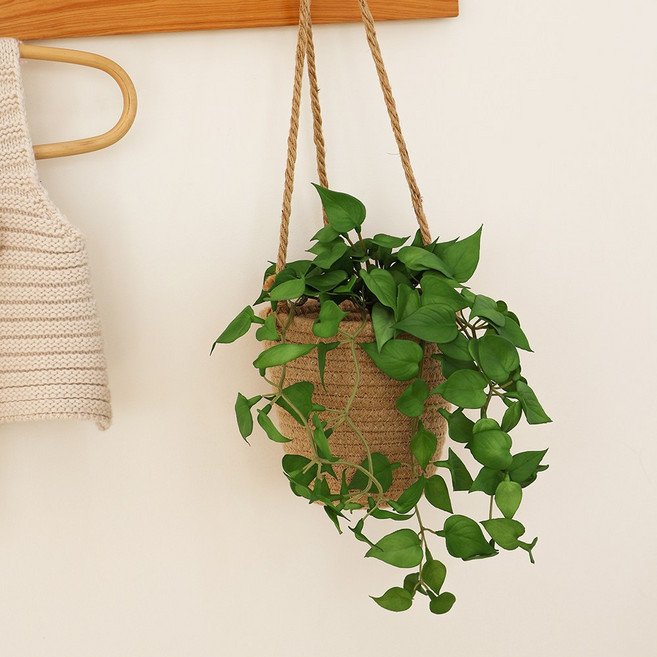 해피인어스 아이비 리프 행잉 조화 실내외겸용 벽걸이, 1개, 중 ( 31.8cm)