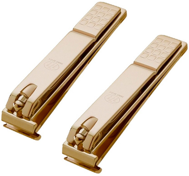 쓰리세븐 777 일자 기형발톱 전용 발톱깍이 N-240ZAG, 골드, 2개