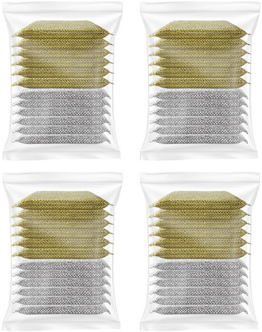 대용량 주방 금은사수세미, 4세트, 12개입