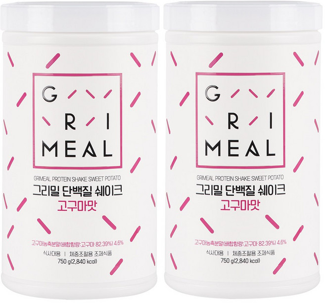 그리밀 단백질쉐이크 고구마맛, 750g, 2개