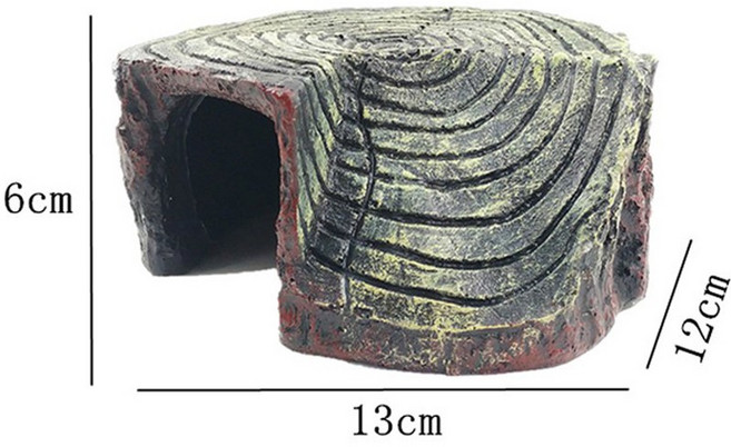더플로우컴퍼니 통원목 느낌 거북이집 파충류 계단 원형, 1개