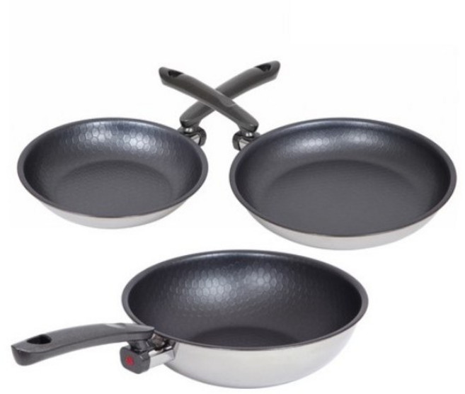 알텐바흐 울트라콤보 통5중 스테인리스 퍼펙트 후라이팬 3종 세트, 실버색상, 프라이팬22cm + 프라이팬28cm + 웍팬28cm, 1세트