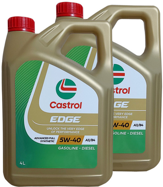 캐스트롤 엣지 티타늄 합성엔진오일 5W-40 4리터 (본사정품), 2개, 4L