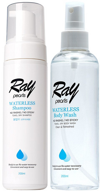 레이펄스 물없이감는샴푸+물없이씻는바디워시 200ml 세트 워터리스샴푸 바디워시, 2개
