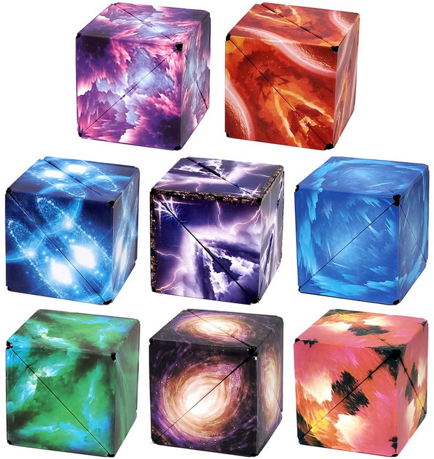 우주 3D 자석큐브(8개), 혼합색상, 4피스, 8개