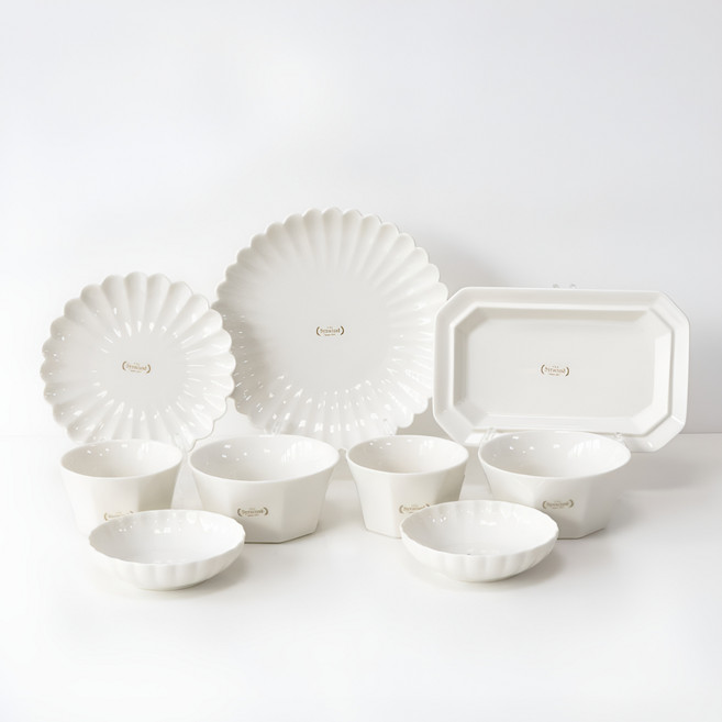 시라쿠스 네이처 프리즈 2인 그릇세트, 화이트, 1세트, 9p