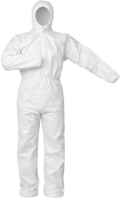 4형식 레벨D 방진복 일회용 작업복 방호복 일체형 원피스, 화이트, 1개