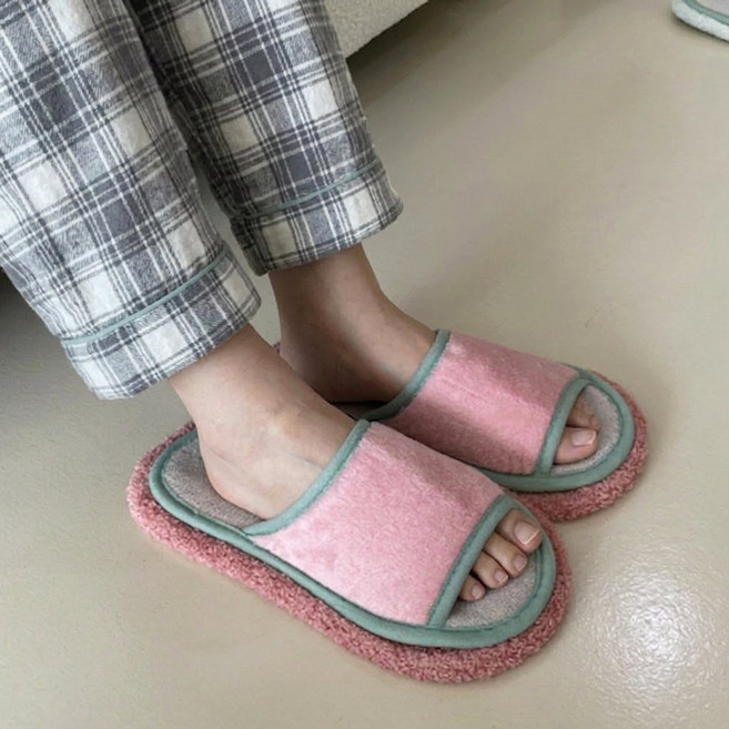 딜라이트홈 타이디 극세사 청소슬리퍼 걸레슬리퍼 청소걸레 바닥걸레, 오픈형 모던핑크, 1개