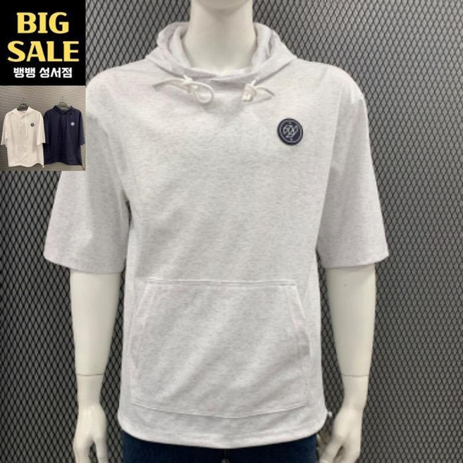 뱅뱅 HC04 봄여름 남성 레터링 얇은 후드 반팔티 CTL138