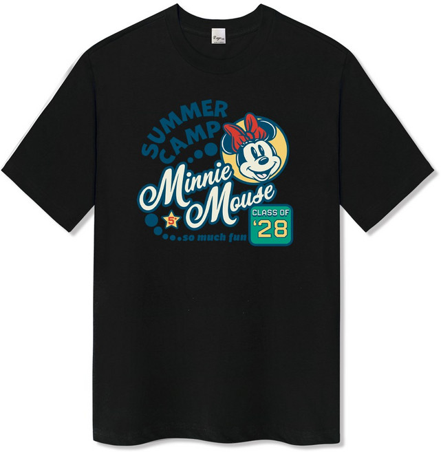 일루소 남녀공용 디즈니 썸머캠프 반팔 면 티셔츠