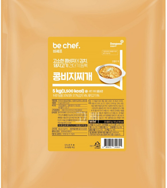 동원홈푸드 콩비지찌개, 1개, 5kg