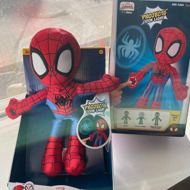 蜘蛛人 投影發光玩偶 23公分 布偶 玩具 兒童, 1個