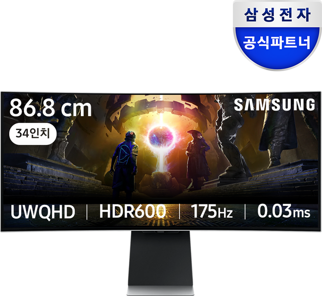 삼성전자 오디세이 OLED G8 S34DG852 34인치(86.8cm)커브드 게이밍 모니터, 86.8cm