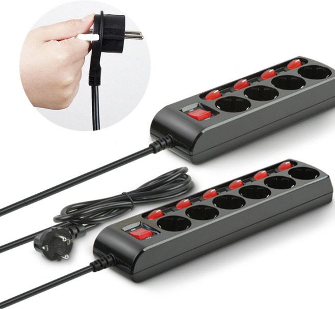 러그 CDK639792 LUG 스타박스 블랙 멀티탭 [4구/16A/개별] [1.5M] 콘센트형, 4구 3m, 1개