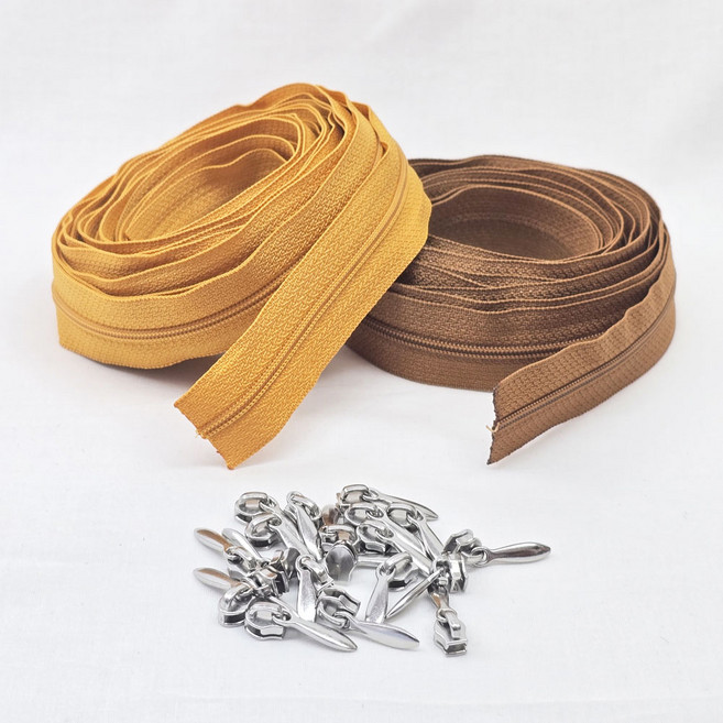 3호 롤지퍼 4.5M (눈물슬라이드 20개), 2개, 오렌지+카멜