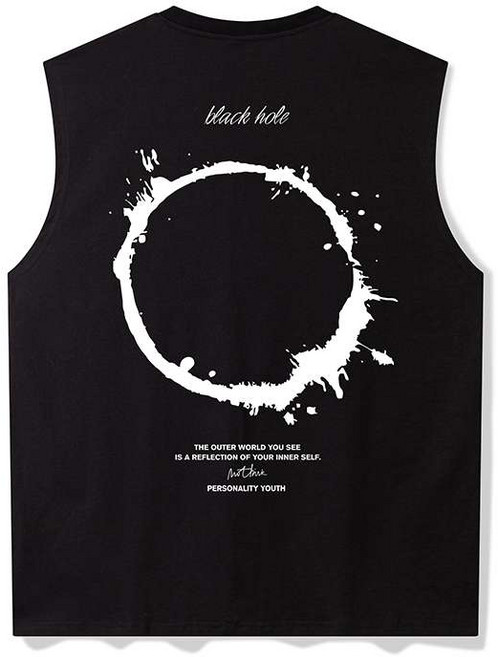 남자 여름 힙합 오버핏 패션 블랙홀 민소매 나시티