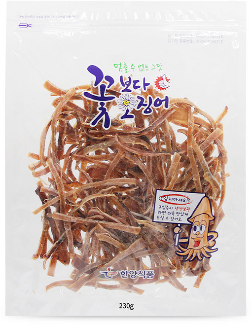 [미래웰푸드] 한양식품 꽃보다오징어 230g 남녀노소 간식 오징어채 가공안주, 1개