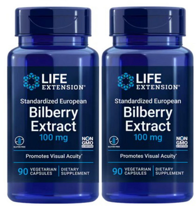 라이프익스텐션 빌베리 추출물 100mg 90베지캡슐, 90정, 2세트