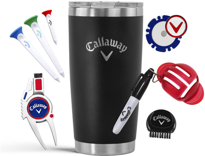 캘러웨이 텀블러 골프선물세트 그린보수기 6종세트, 20oz 591ml, 1, 블랙