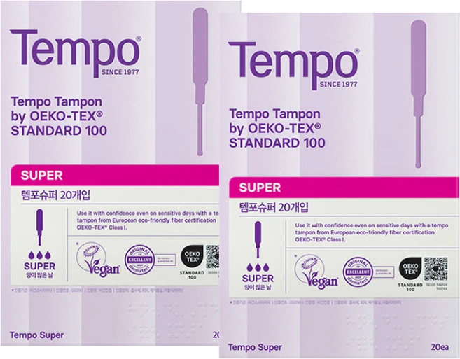 템포 오리지널 탐폰, 슈퍼, 20개입, 2개 - 쿠팡