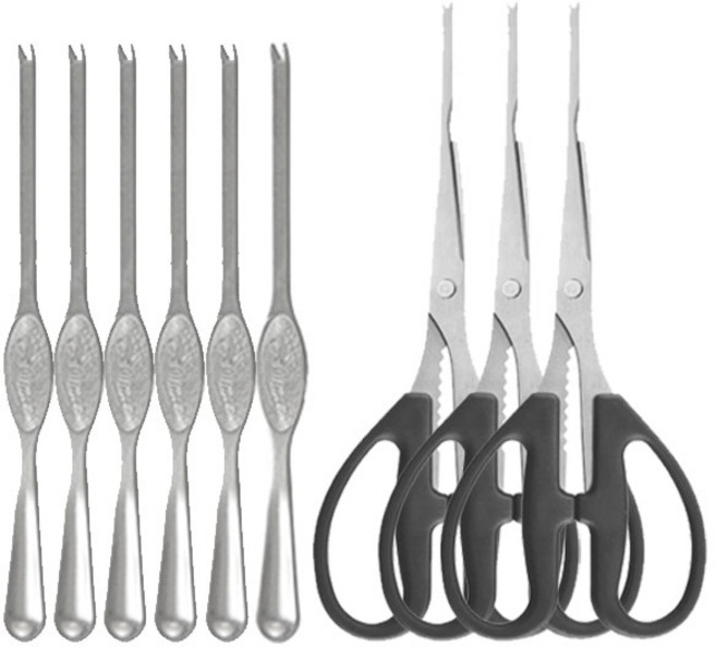 게가위 C타입 블랙 3개 + 게포크 B타입 대형 실버 6개