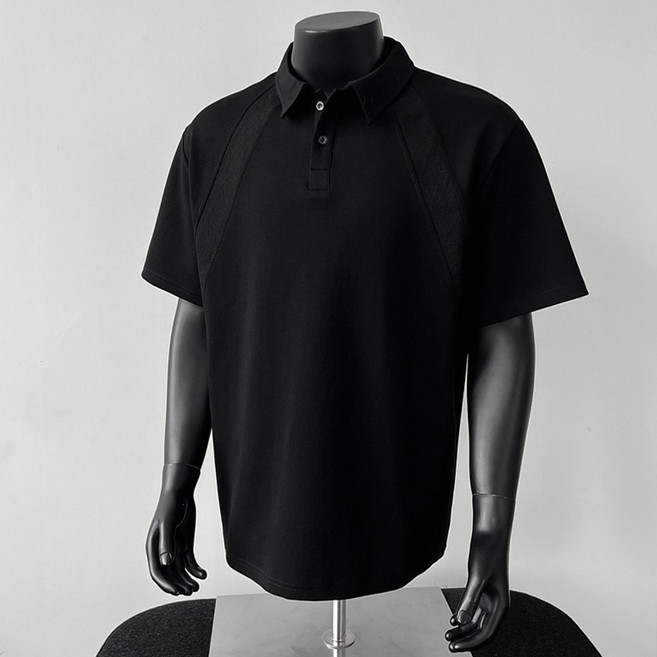 ANYOU 남성 반팔 폴로 티셔츠 스트럭처 디자인 미니멀리즘 레이글루브 소매 여름 캐주얼 상의