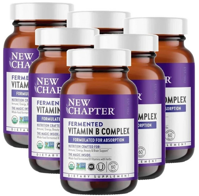 뉴챕터 발효 비타민B 컴플렉스 New Chapter Vitamin B Complex, 6개, 60정 - 쿠팡