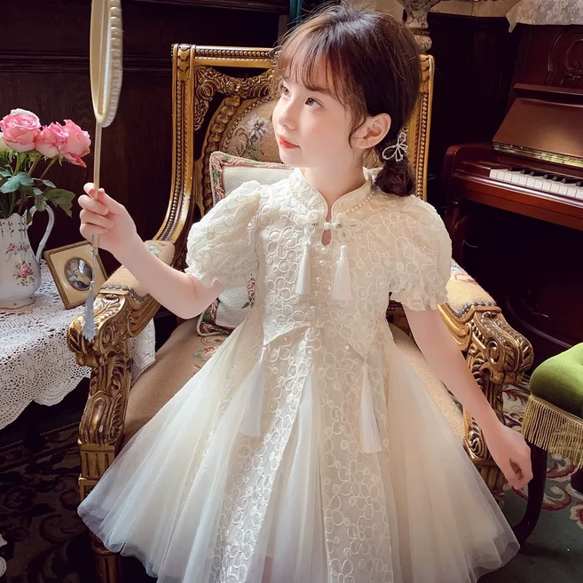 女童新中式漢服連衣裙