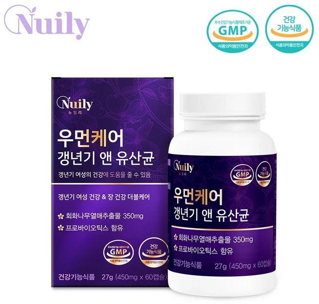 갱년기유산균 여성 장건강 갱년기 회회나무추출물 유산균 프로바이오틱스 60 캡슐, 1개, 60정 - 쿠팡