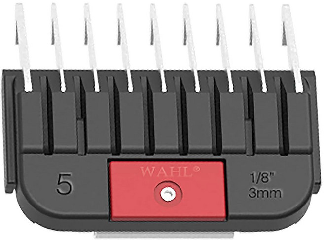 WAHL 전문 동물 스테인리스 스틸 부착 애완동물 길이 탈부착 블레이드 가이드 8인치, 1/8 Inch (Pack of 1), Red