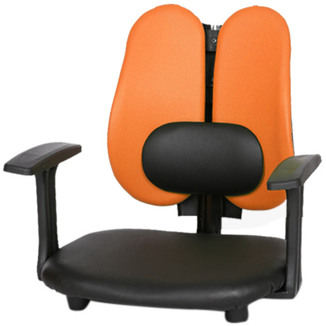 체어포커스 기능성 엔젤좌식 G05 요추형 팔걸이 의자 인조가죽, 상큼한오렌지