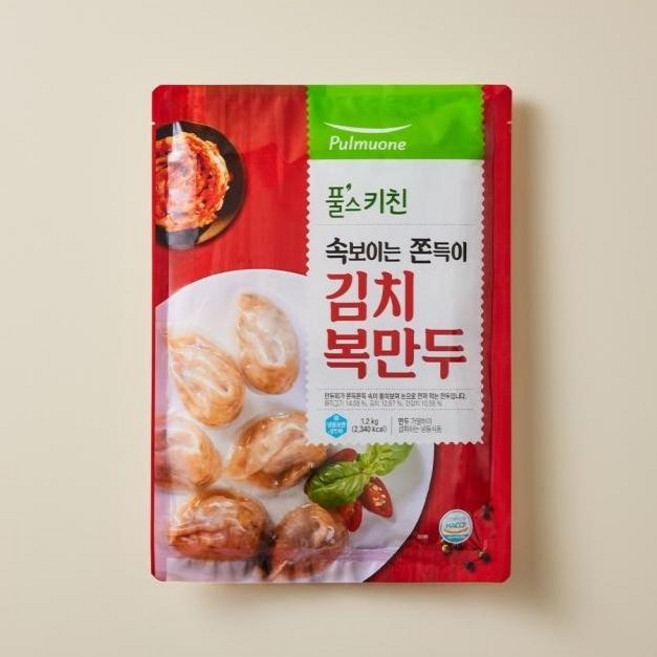 풀무원 풀스키친 속보이는 쫀득이김치복만두, 1개, 1.2kg