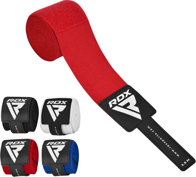 링사이드코리아 올림픽 아이바 인증 RDX AIBA 복싱핸드랩 / mma 킥복싱 붕대 밴디지 3.5m 1쌍, 1세트, 레드
