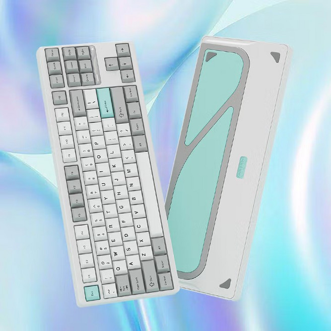 [스마트박스]TickType EVO80 기계식 키보드 3모드 2.4G 블루투스 HiFi 완제품 사무용 게임용 키보드, 블루축, 양극실버