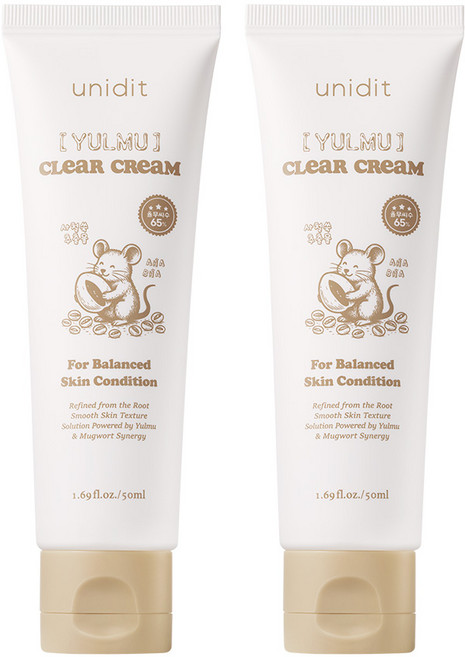유니딧 율무 클리어 크림 요철 좁쌀 오돌토돌 발효율무 65만ppm, 2개, 50ml