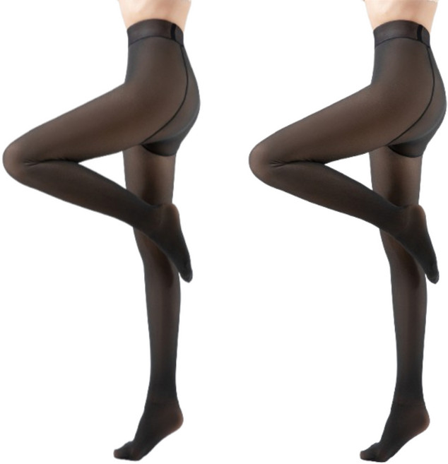 더편한생활 1+1 시스루 겨울 융 털 기모 스타킹 타이즈 유발 무발 고리