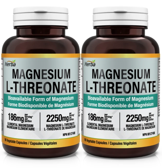 트레온산 마그네슘 90캡슐 L-트레온산 마그네슘 2250mg 허바 캐나다, 2개, 90정 - 쿠팡