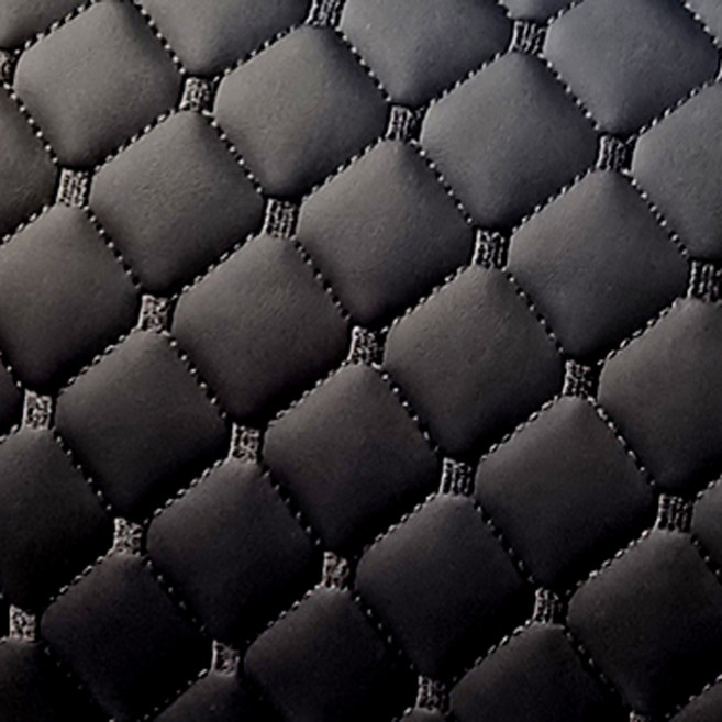 퀄팅원단 누빔 자수 인조가죽 레자스폰지 합성피혁 pu 대폭 155X90, 사각블랙