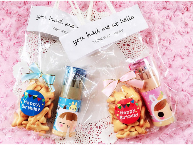 生日分享餅乾點心分享包 節慶派對小禮, 1個, 一: 飛機餅乾袋 +12色筆