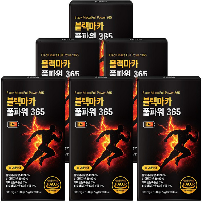 [정품] 블랙마카 아르기닌 풀파워 365, 6개, 120정