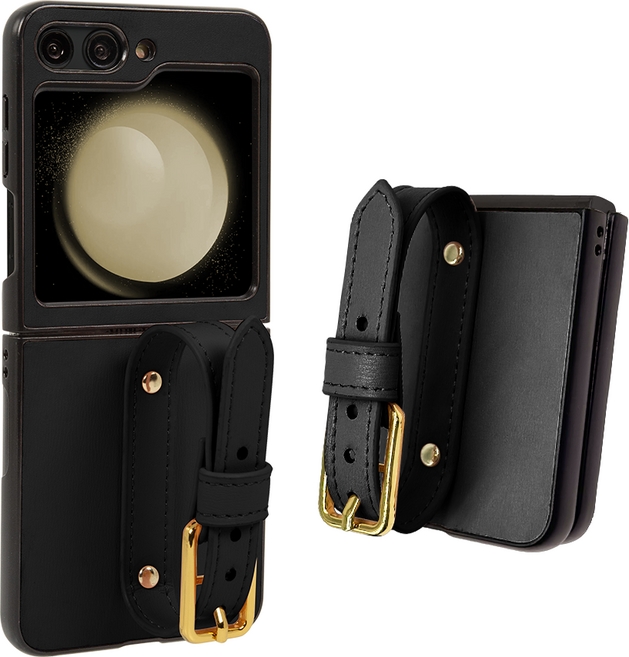 5세컨즈 에리카 버클 스트랩 가죽 하드 케이스