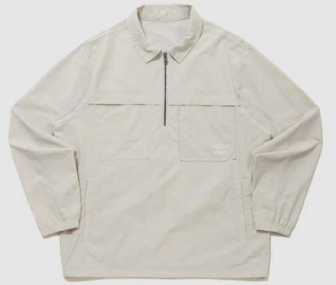 [엄브로] 긴팔티 PQA UQ121CWT11-PBE 웨이파인더 코듀라 포켓 카라 아노락 PLATINUM BEIGE